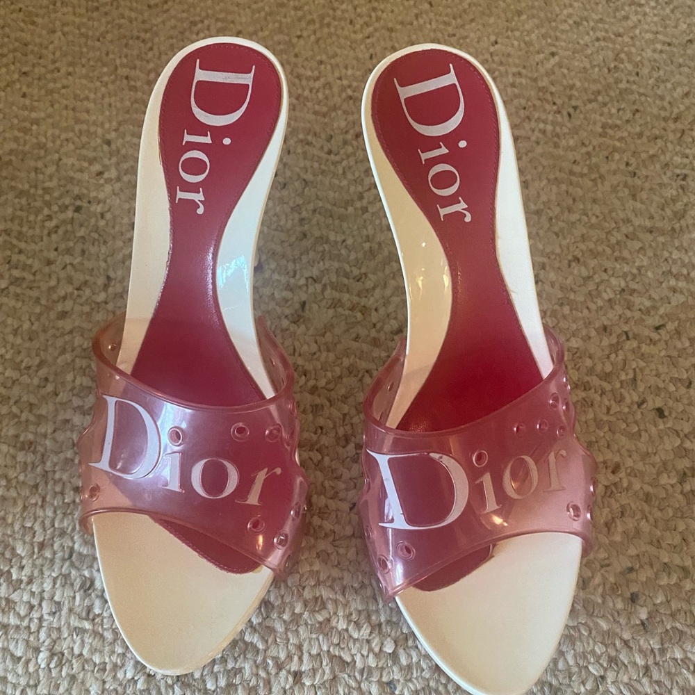 Dior clear heels